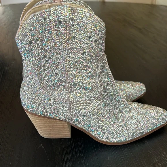 Betsy Johnson Rhinestone Boots - Picture 3 of 11